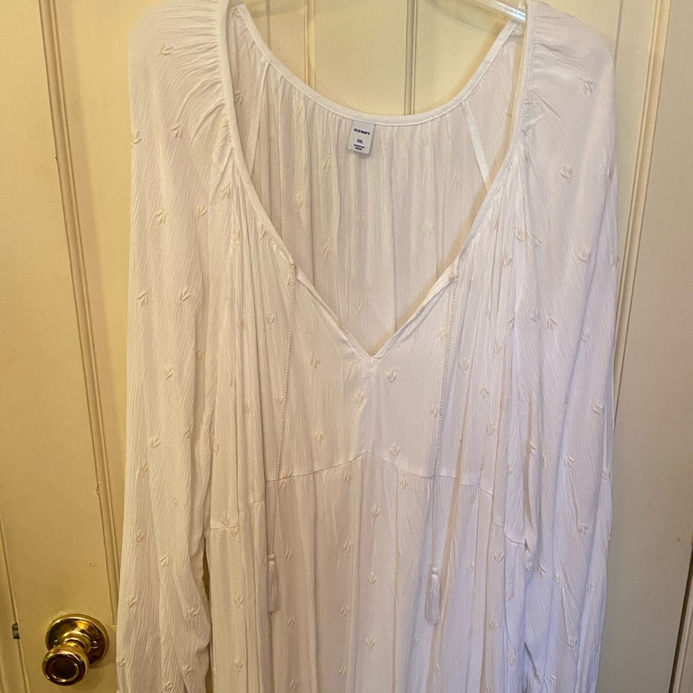 Old Navy white boho dress with slip
